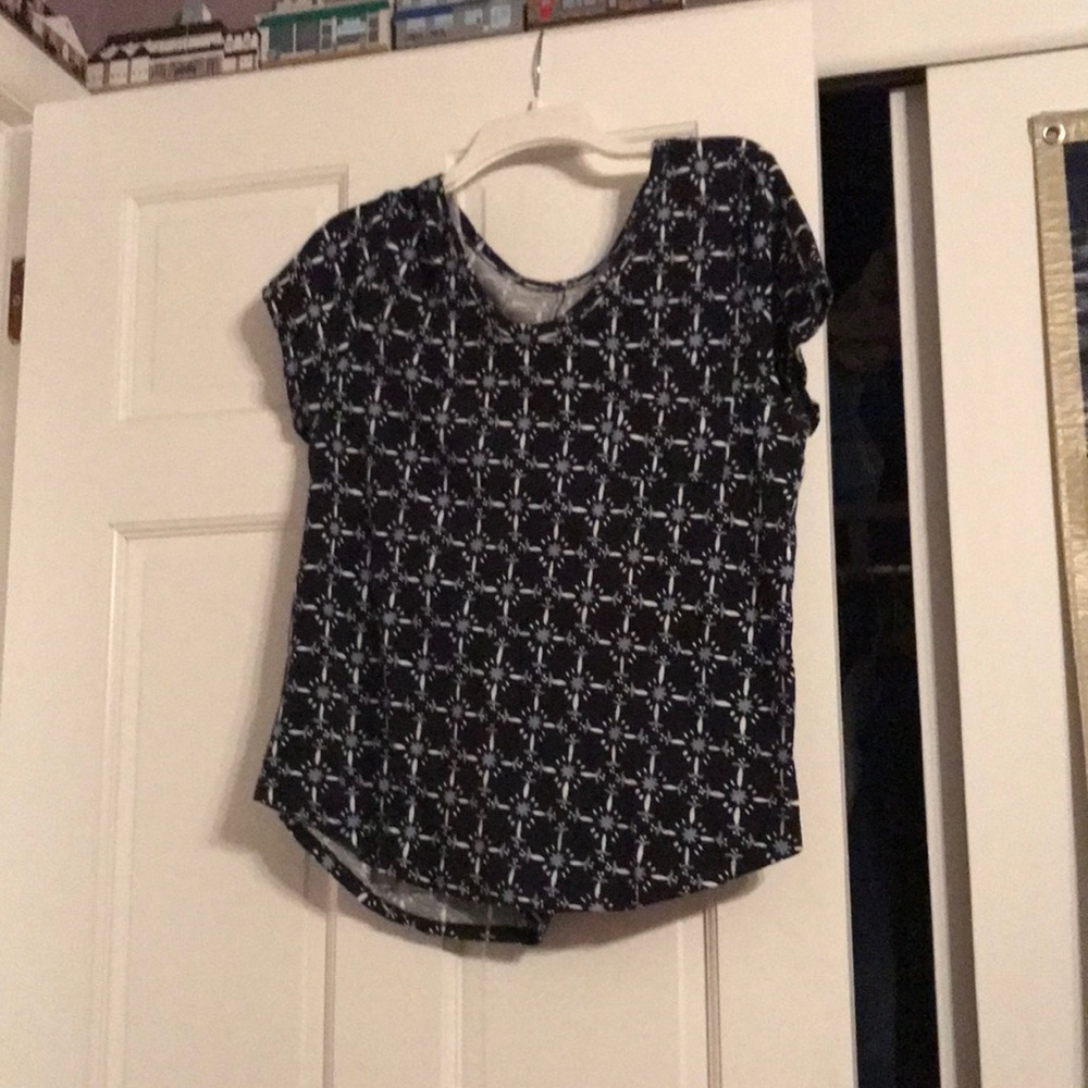Loft blue patterned T-shirt
